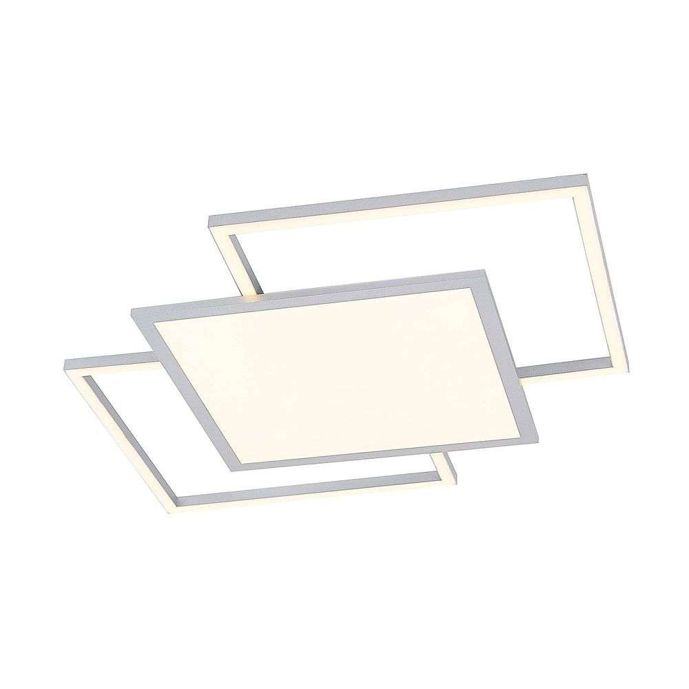 Lucande - Ciaran Square Plafondlamp Silver