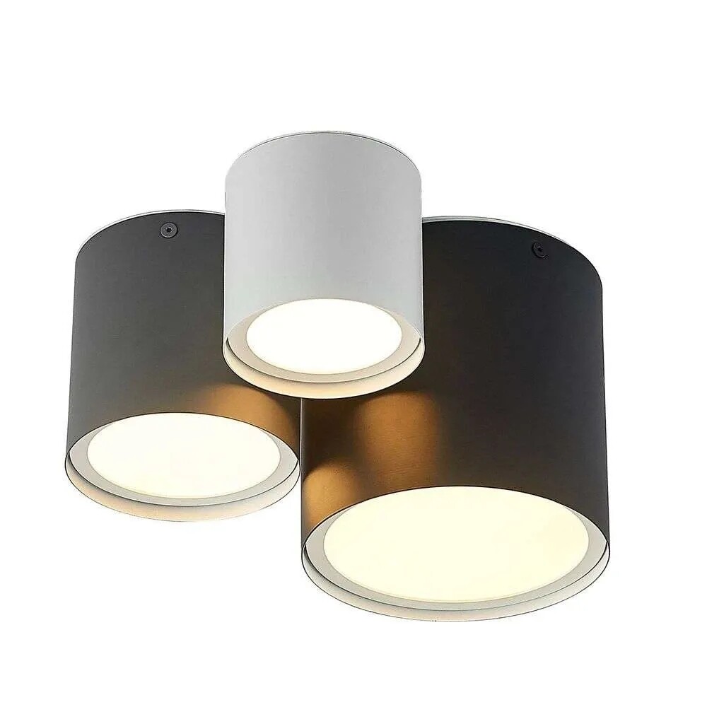 Lindby - Kianush 3 Plafondlamp White/Grey/Black