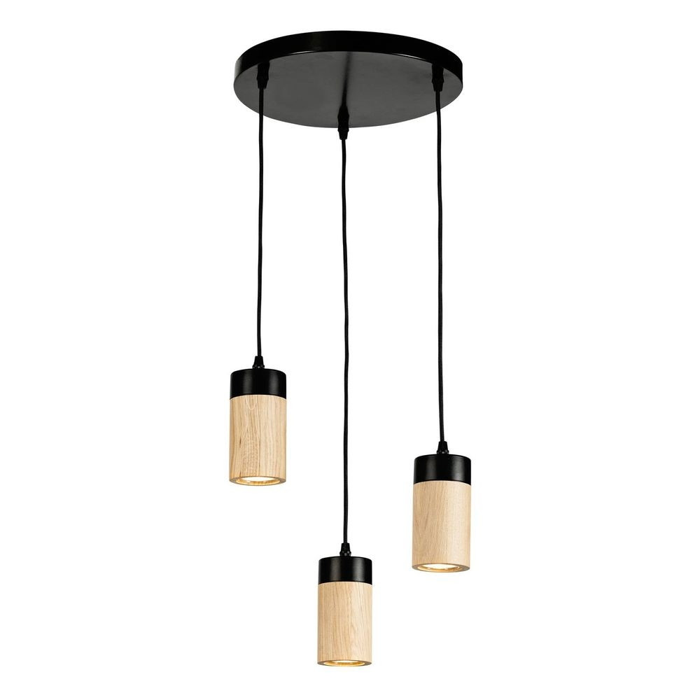 Envostar - Plain 3 Cluster Hanglamp Black/Wood