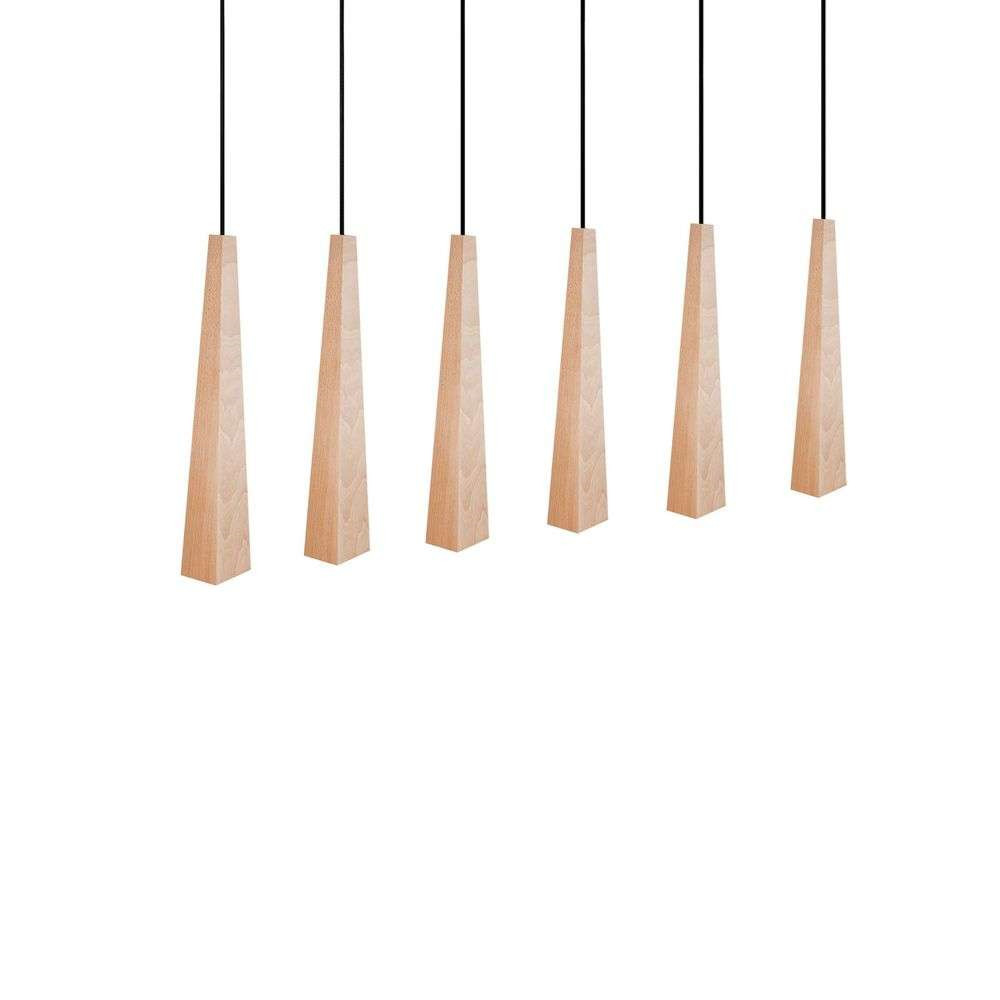 Envostar - Wooden Square Cones 6 Hanglamp Wood/Black