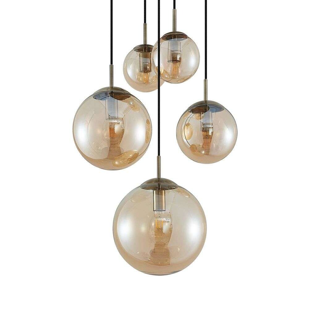 Lindby - Teeja 5 Cluster Hanglamp Amber