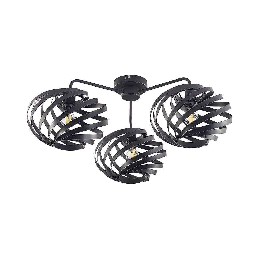Lindby - Niobano 3 Plafondlamp Black