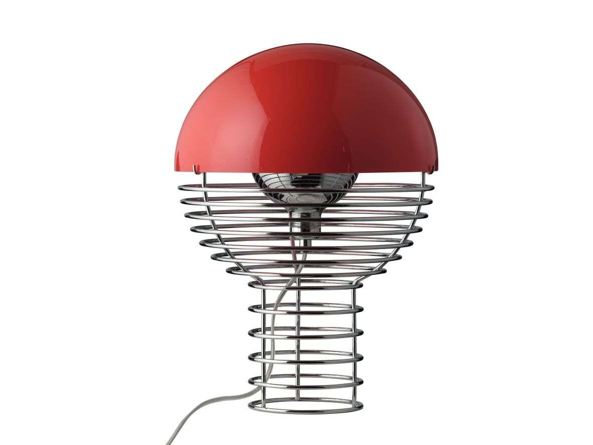 Verpan - Wire Tafellamp Ø30 Chrome/Red Verpan