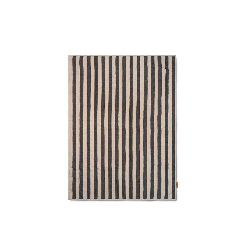 ferm LIVING - Grand Quilted Blanket Sand/Black ferm LIVING