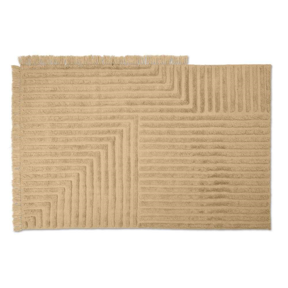 ferm LIVING - Crease Wool Rug Small Light Sand ferm LIVING