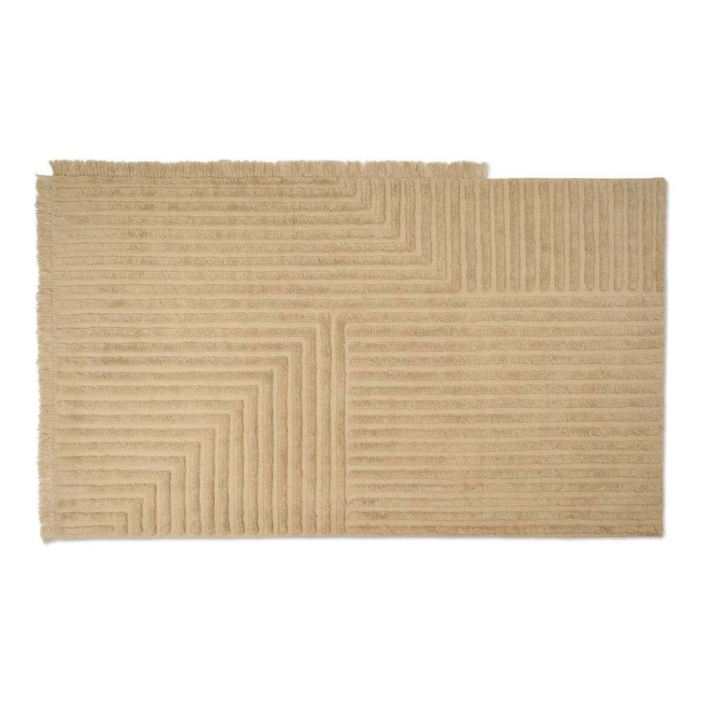 ferm LIVING - Crease Wool Rug Large Light Sand