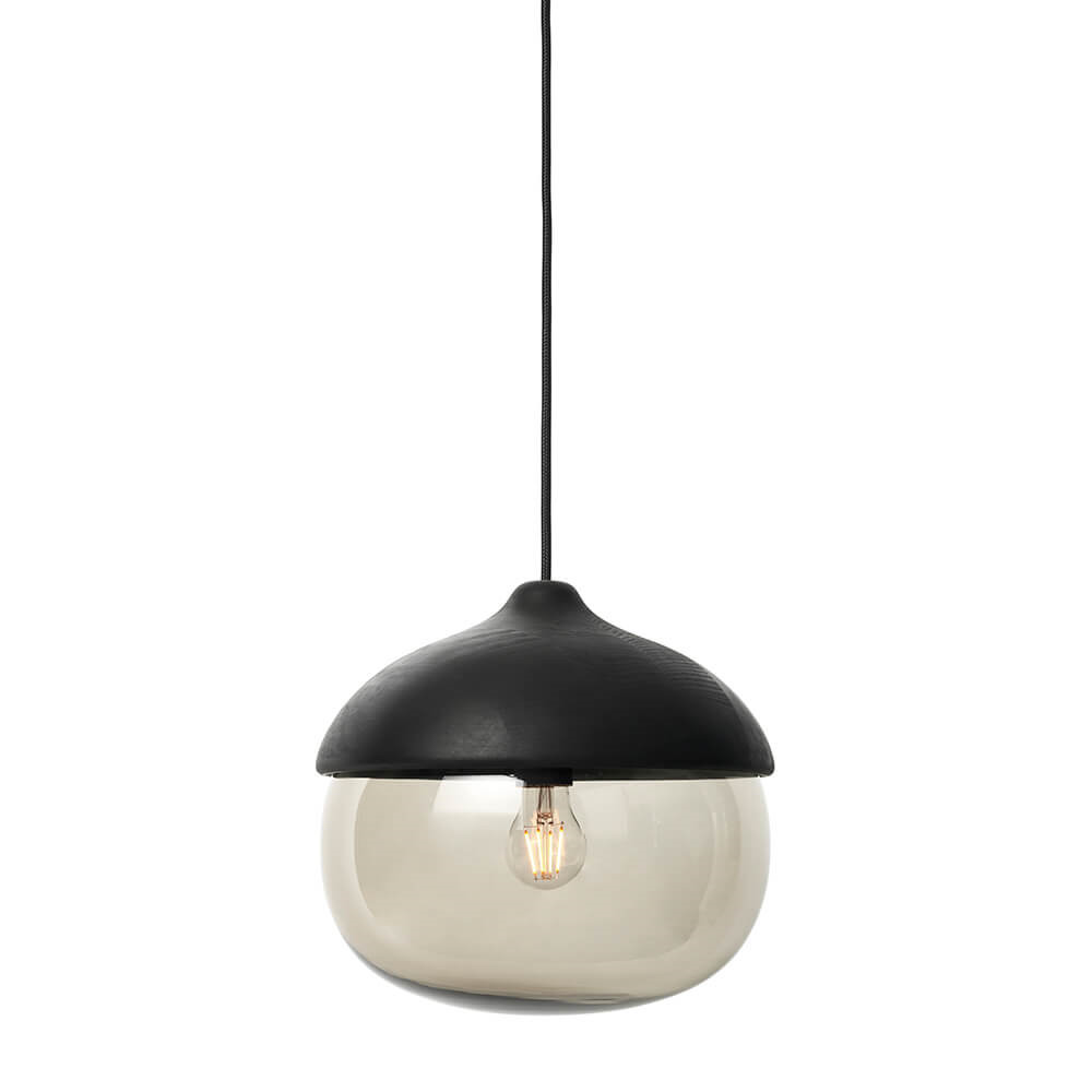 Mater - Terho Hanglamp Large Black/Smoked Transparent Glass