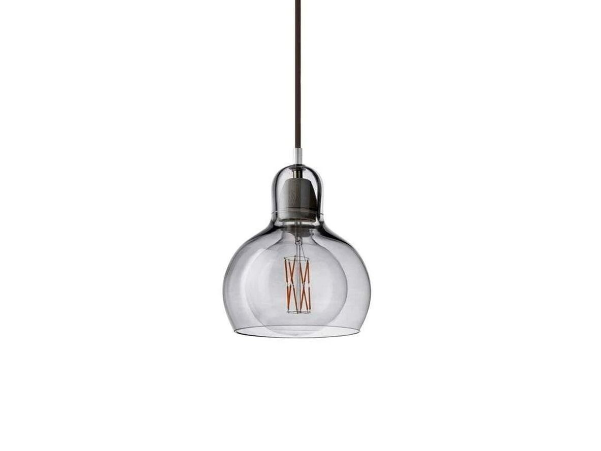 &Tradition - Mega Bulb SR2 Hanglamp Zilver met Zwart Kabel &Tradition