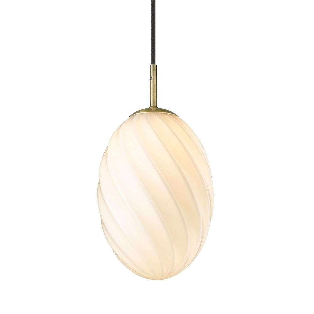 Halo Design - Twist Egg Hanglamp Ø15 Opal/Antique Brass