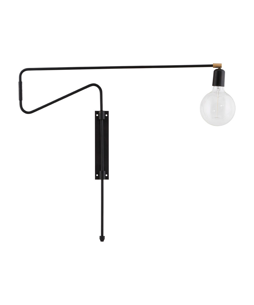 House Doctor - Swing Wandlamp 70cm Zwart