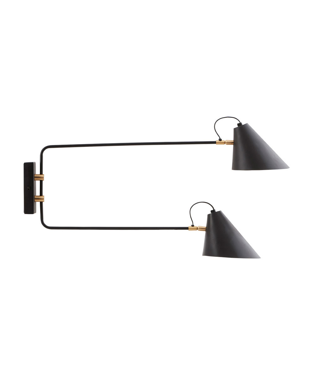 House Doctor - Club Double Wandlamp 81cm Zwart