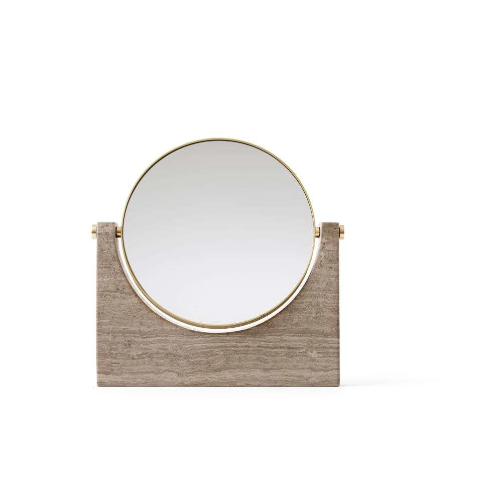 Pepe Marble Mirror Brass/Honed Brown - Menu