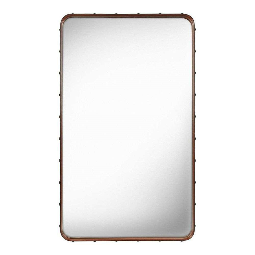 Adnet Wall Mirror Rectangular 65X115 Tan Leather - GUBI