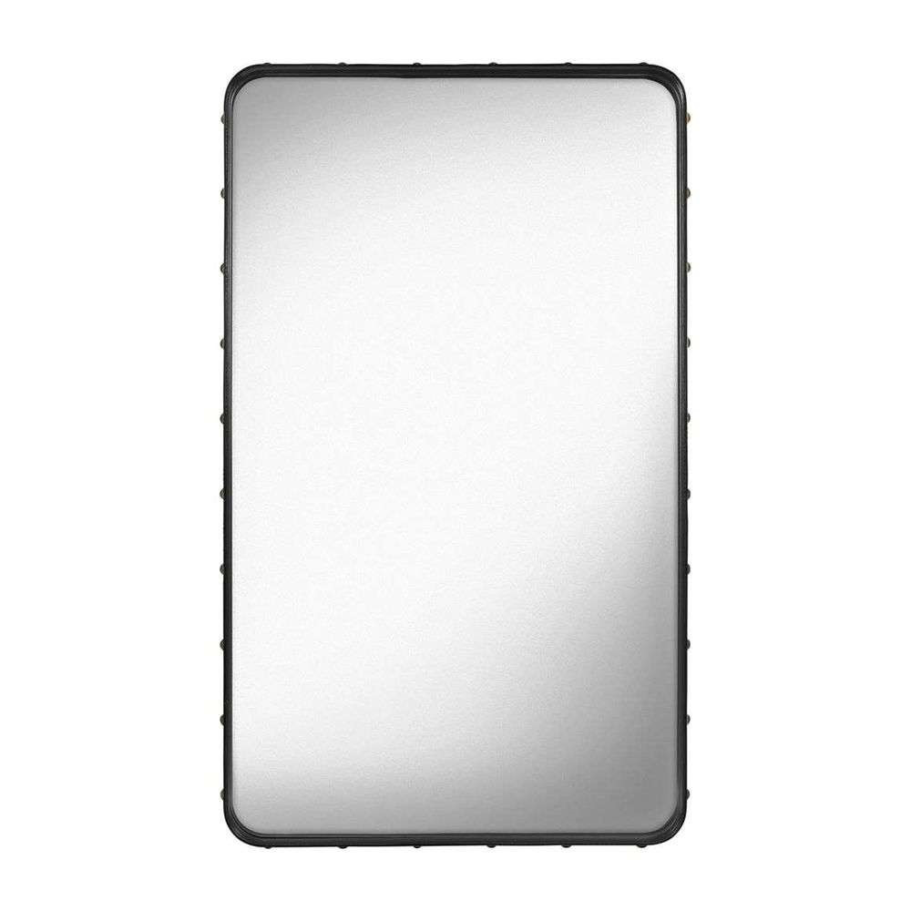 GUBI - Adnet Wall Mirror Rectangular 65X115 Black Leather