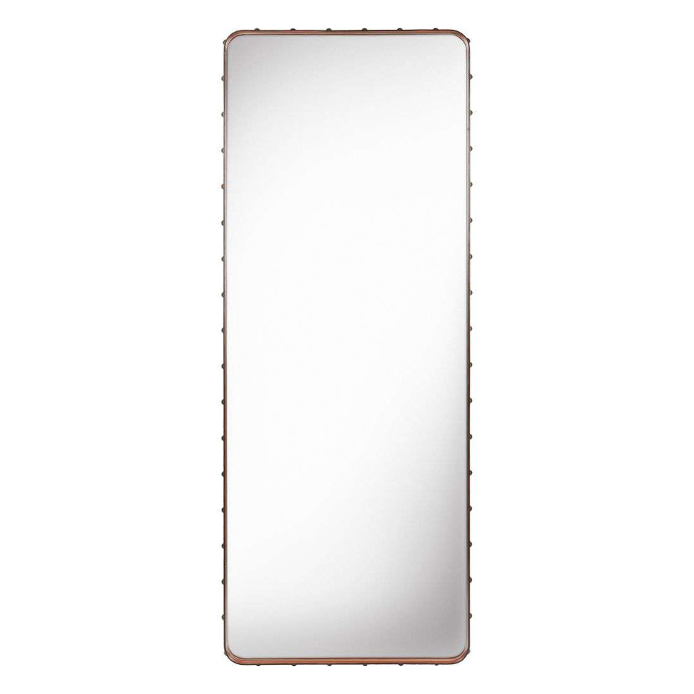 Adnet Wall Mirror Rectangular 70X180 Tan Leather - GUBI