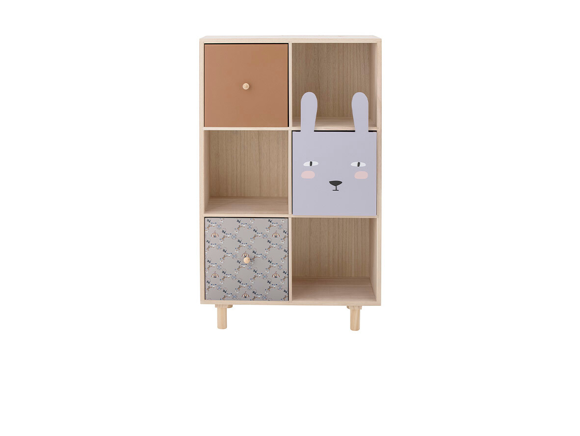 Bloomingville - Calle Bookcase w/Drawers L55 Paulownia Nature Bloomingville