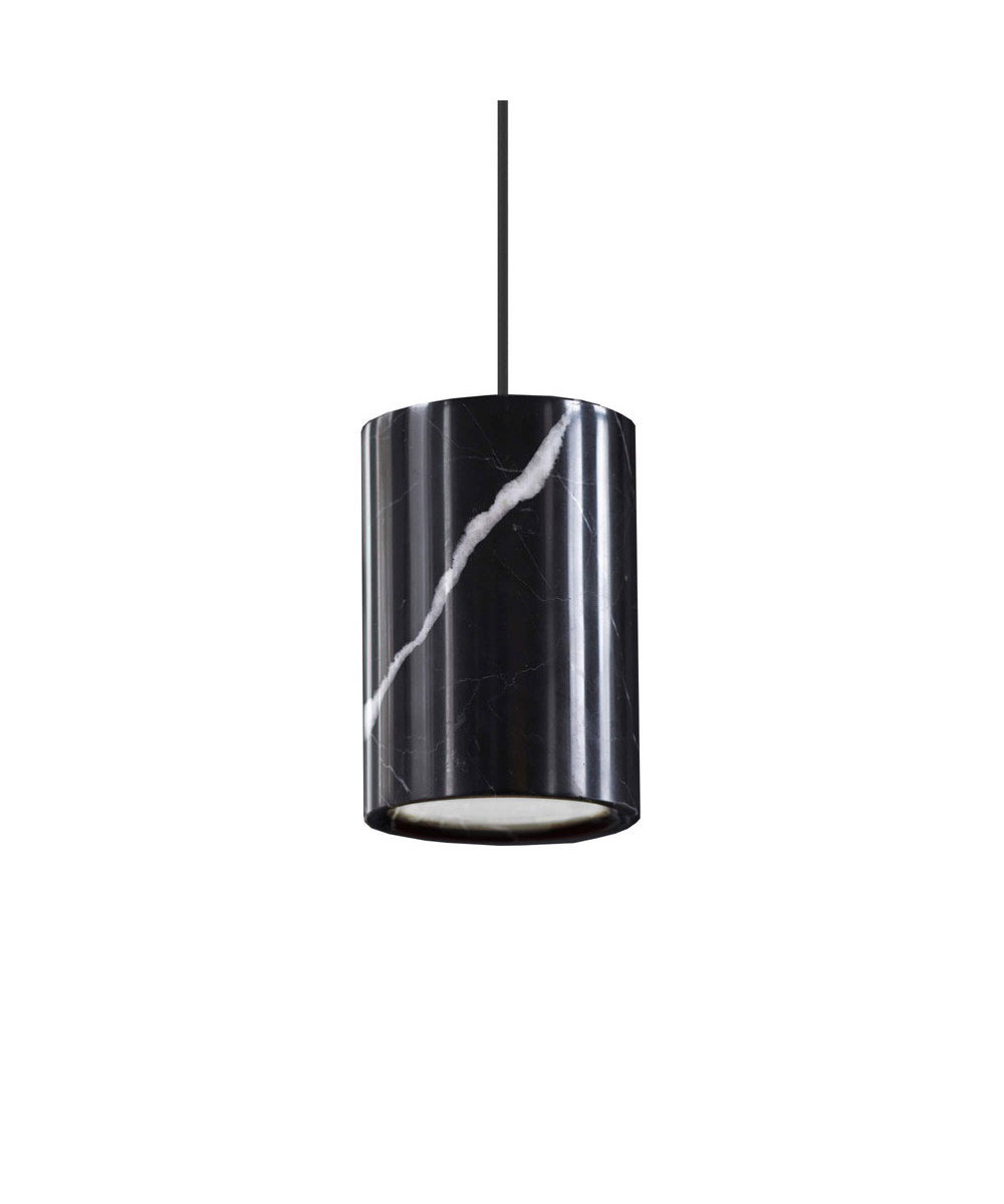 Terence Woodgate - Solid Hanglamp Cilinder Nero Marquina Marble