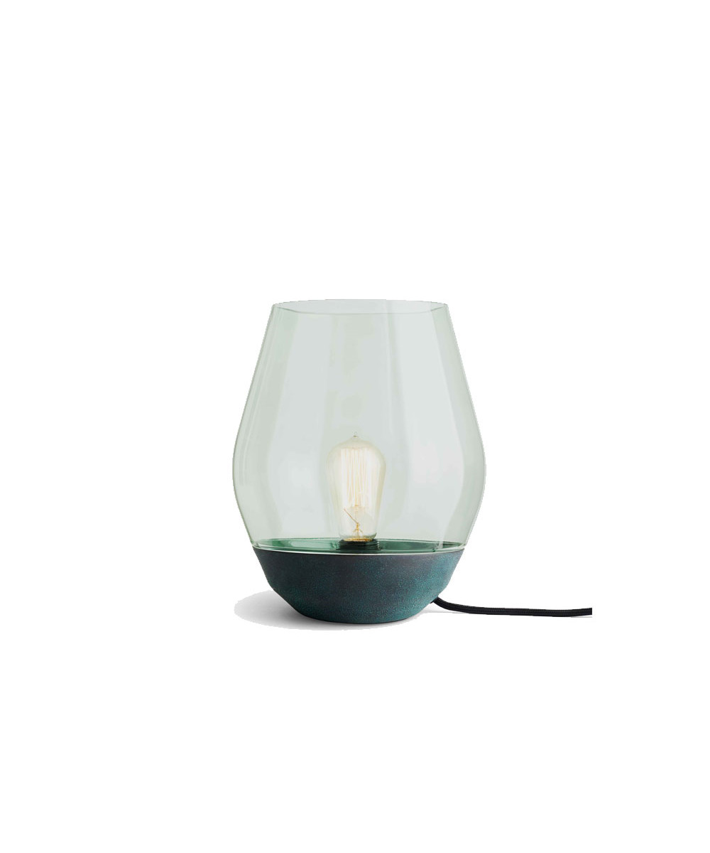 New Works - Bowl Tafellamp Verdigrised Copper/Light Green Glas