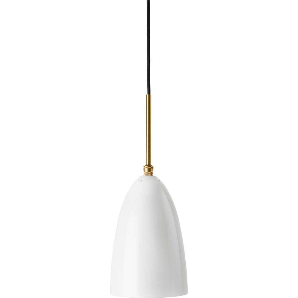 GUBI - Gräshoppa Hanglamp Glossy Alabaster White/Brass