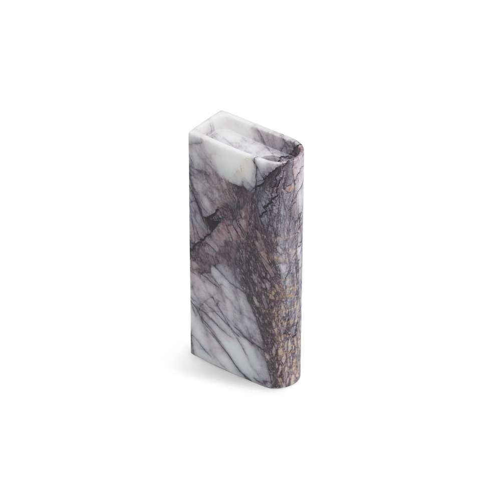 Monolith Candle Holder Tall Mixed White Marble - Northern