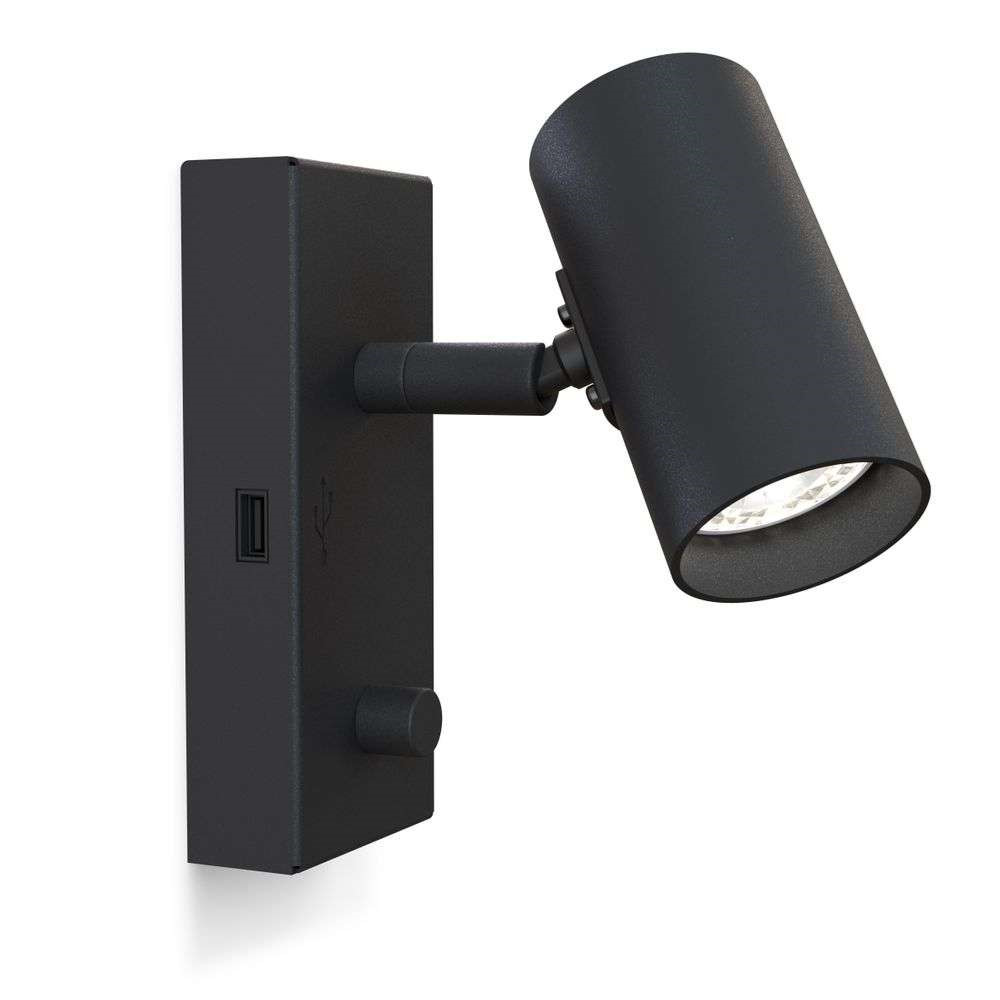 Belid - Tyson USB Wandlamp Left Black