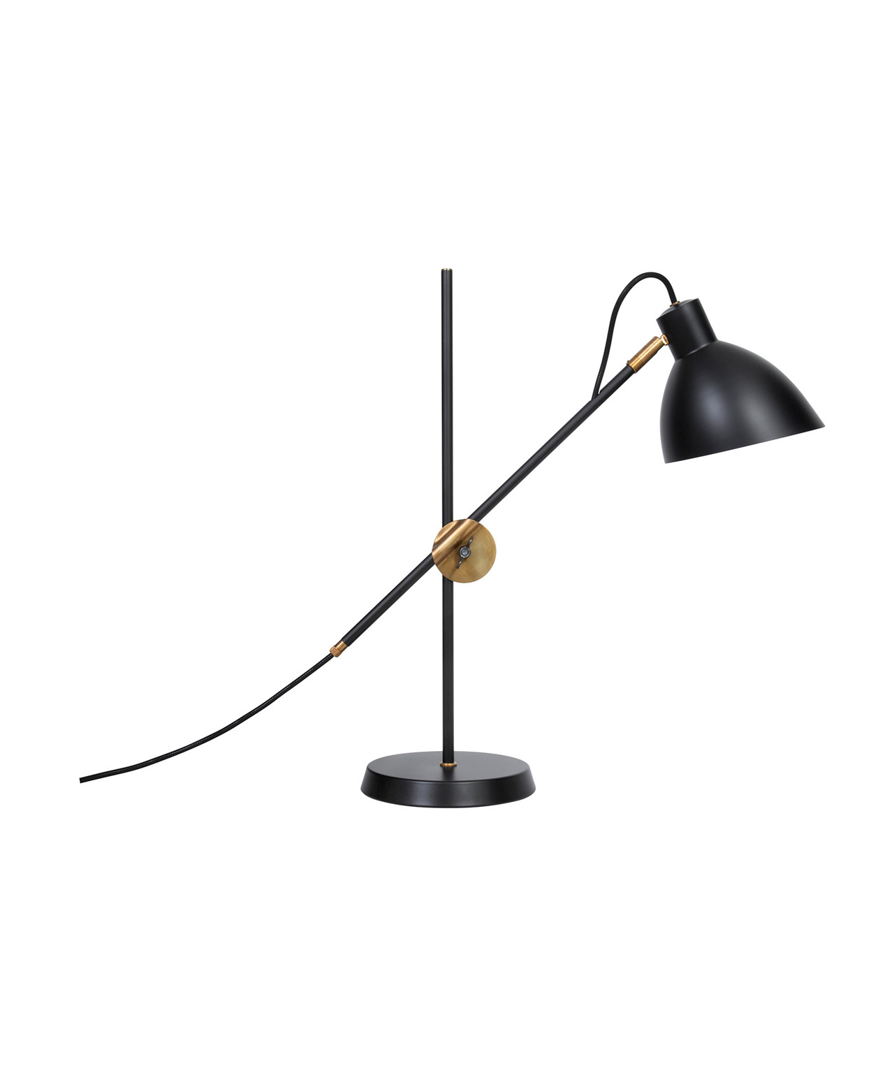 Konsthantverk - Kh#1 Zwart voor Gebroken/Geelkoper Tafellamp