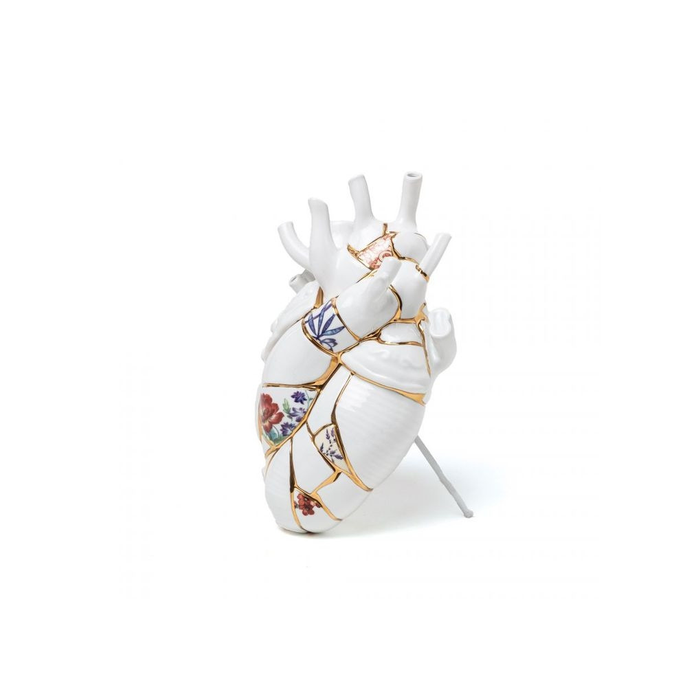 Kintsugi Porcelain Heart Vase Love In Bloom - Seletti