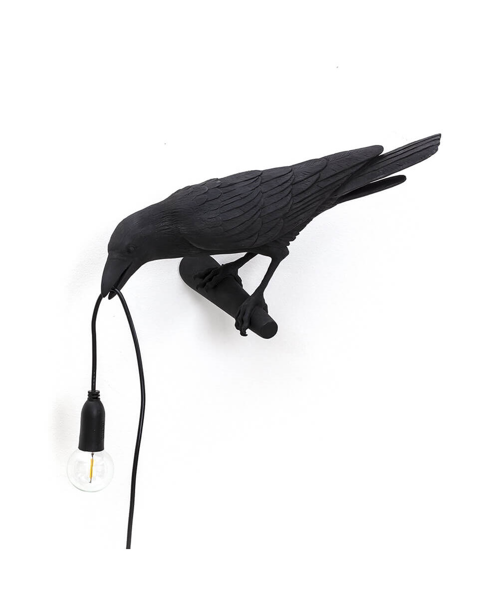Seletti - Bird Lamp Looking Left Buiten Wandlamp Zwart Seletti