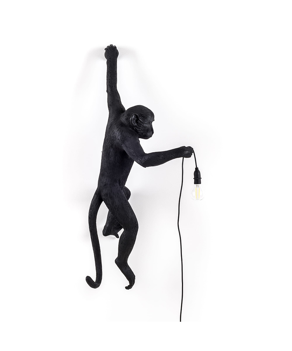 Seletti - Monkey Hanging Buiten Wandlamp Left Zwart Seletti