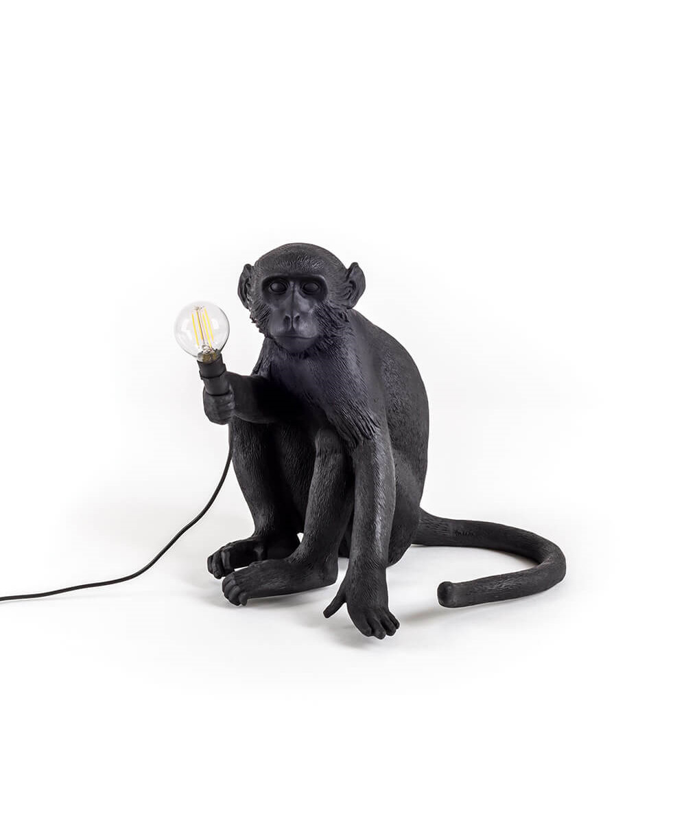 Seletti - Monkey Sitting Buiten Tafellamp Zwart