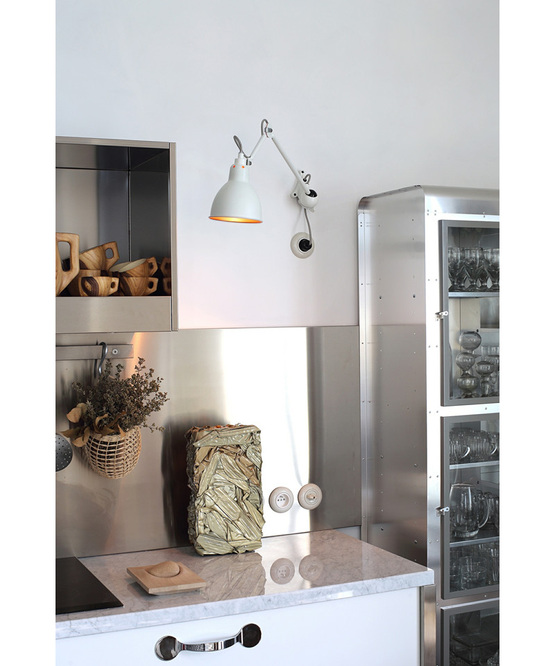 222 væglampe hvid/hvid/kobber lampe gras