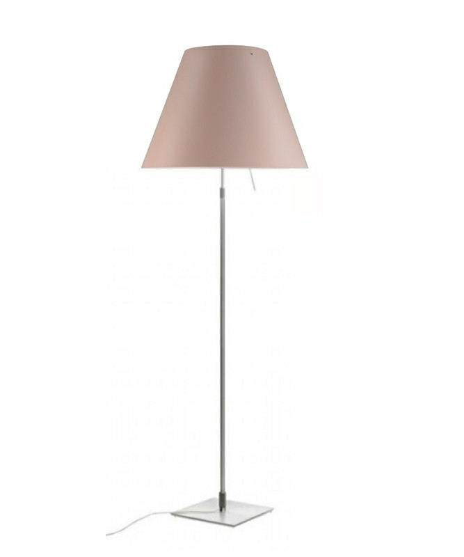 Costanza gulvlampe m/dimmer alu/soft skin luceplan lampemesteren