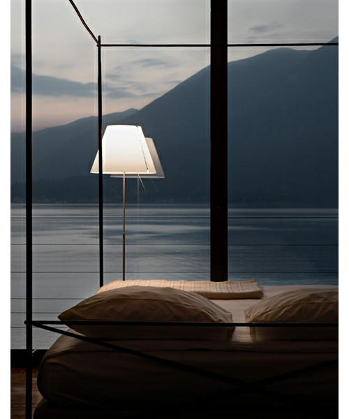 Costanza gulvlampe m/dimmer alu/smart yellow luceplan lampemesteren