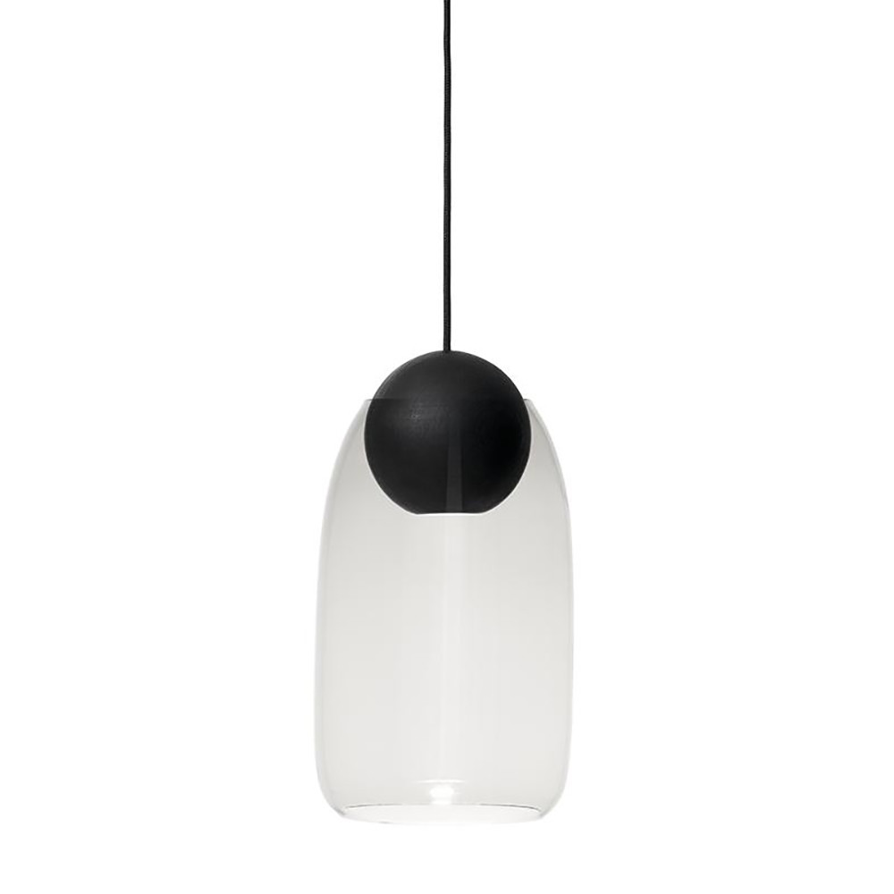 Mater - Liuku Hanglamp Ball Black/Transparent