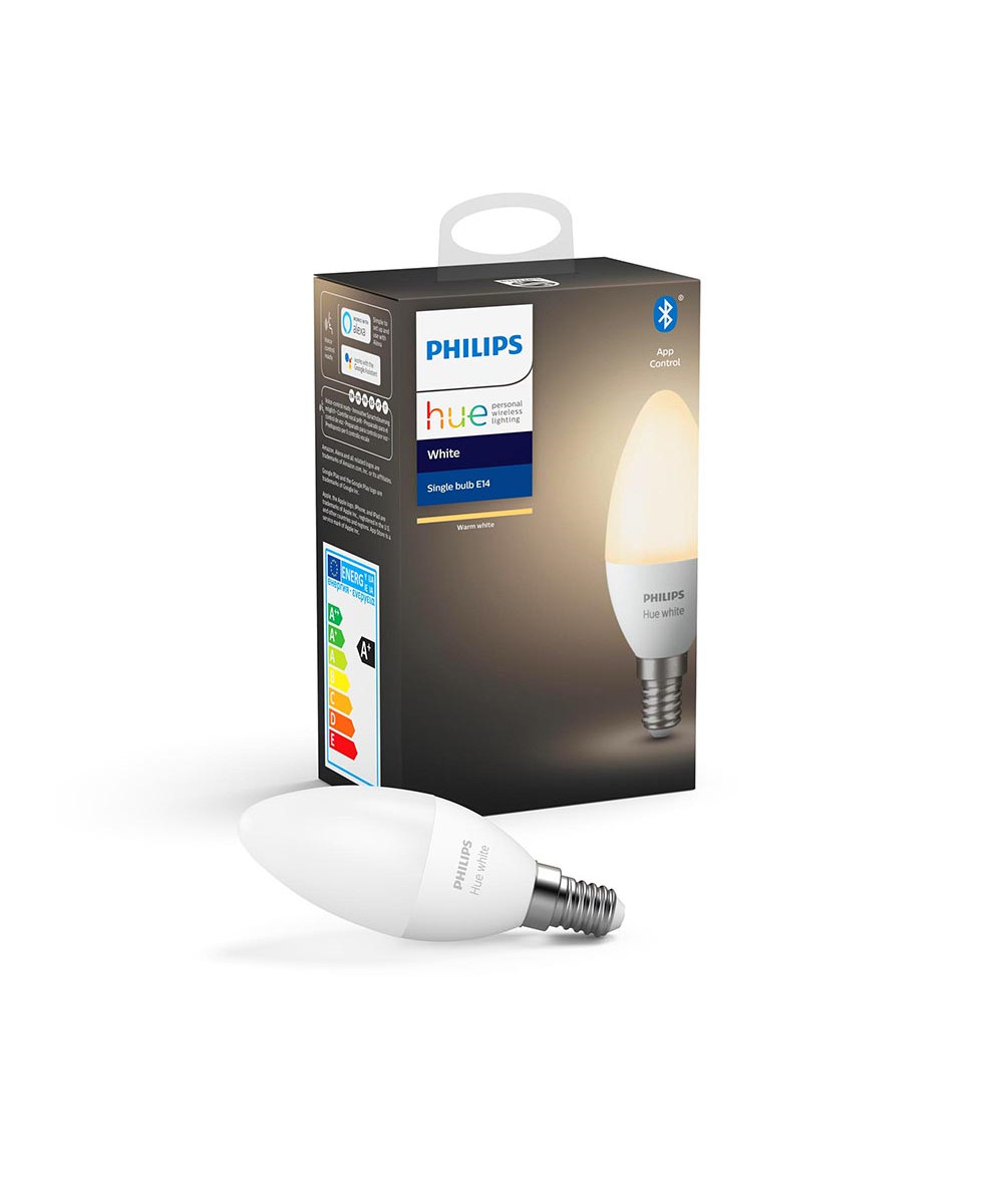 Philips Hue White Ambience E14 Candle Lamp.