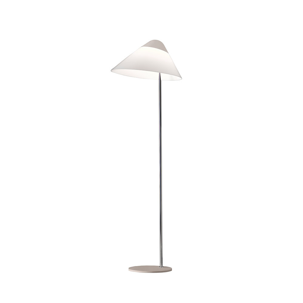 Pandul - Opala Midi Staande Lamp met Dimmer Wit & Chroom