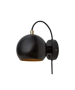 Ball Anniversary Wall Lamp Matte Black Matte Gold Inside