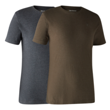 Deerhunter Basis 2-pak T-shirt -Brown leaf Melange 