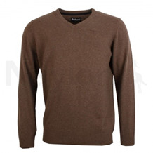 Barbour Essential Striksweater V-hals - Brun