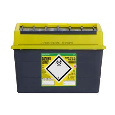 Sharpsafe® 24 Litre UK Yellow Lid