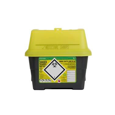 Sharpsafe® 2 Litre UK Yellow Lid