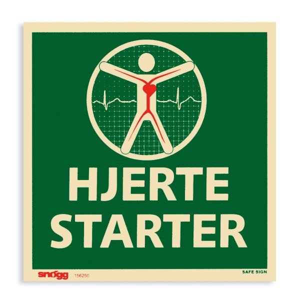 Skilt hjertestarter Snøgg 20x20cm