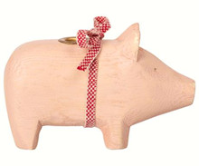 Maileg Wooden Pig Lille træ gris i lyserød