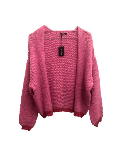 black colour cardigan pink