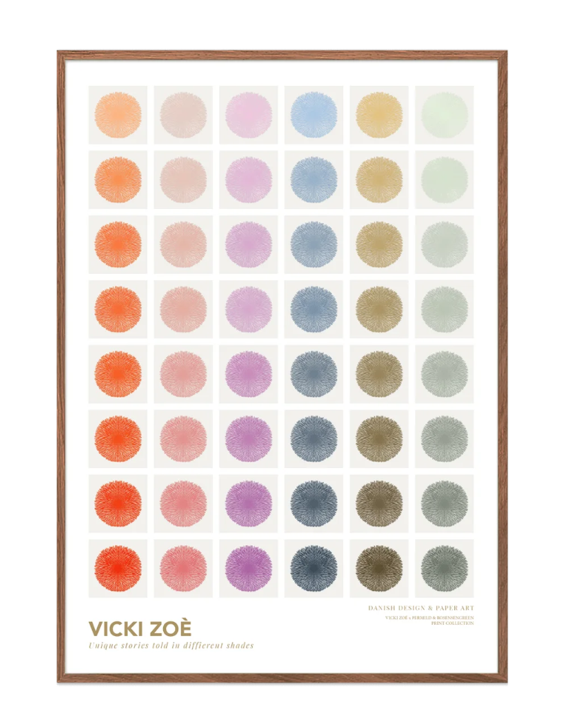 Vicky Zoé ♥ "Flower In Tone Color Selection" Plakat Mørk Eg