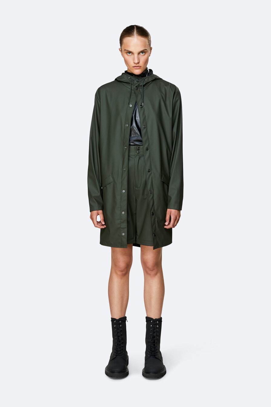 Måler begå Den anden dag Fri fragt over 499,- ♥ Long Jacket Green Regnjakke i army ♥ Rains