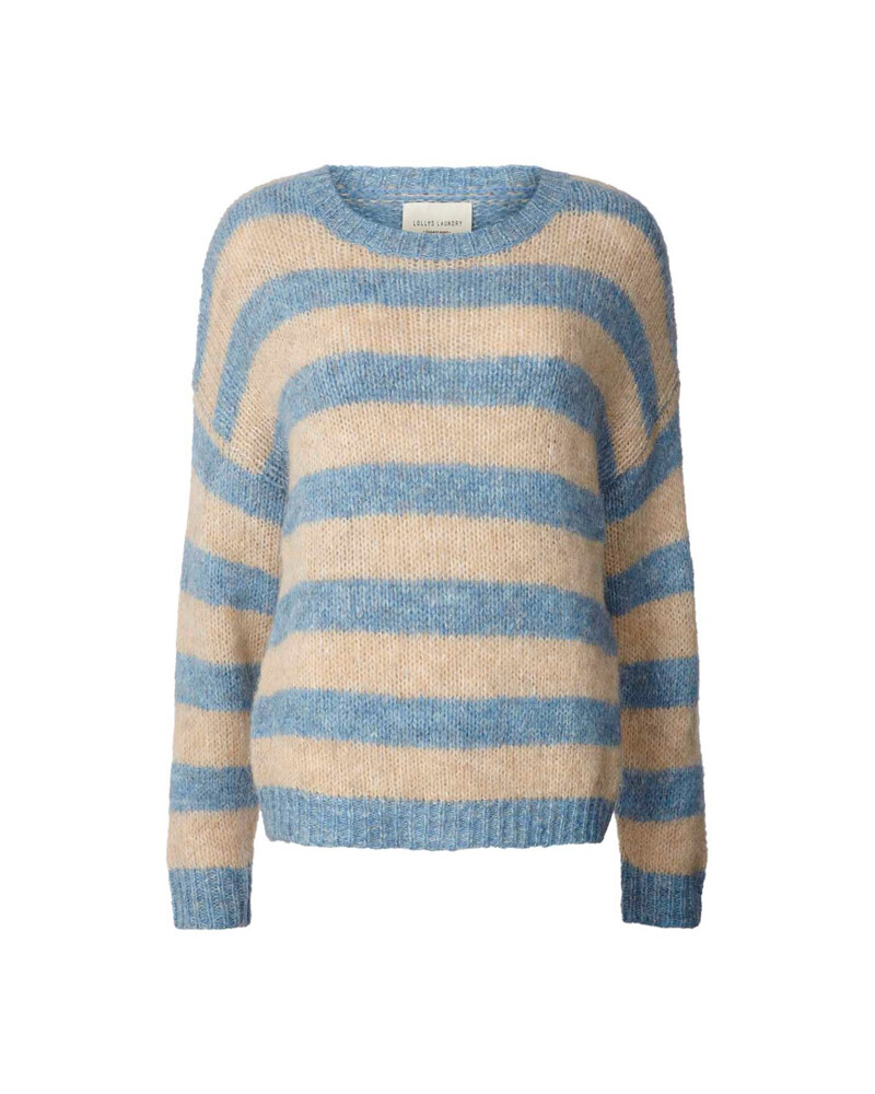 Sæt tabellen op solo Tigge Fri fragt over 499,- ♥ Terry Jumper strikbluse i blå ♥ Lollys Laundry