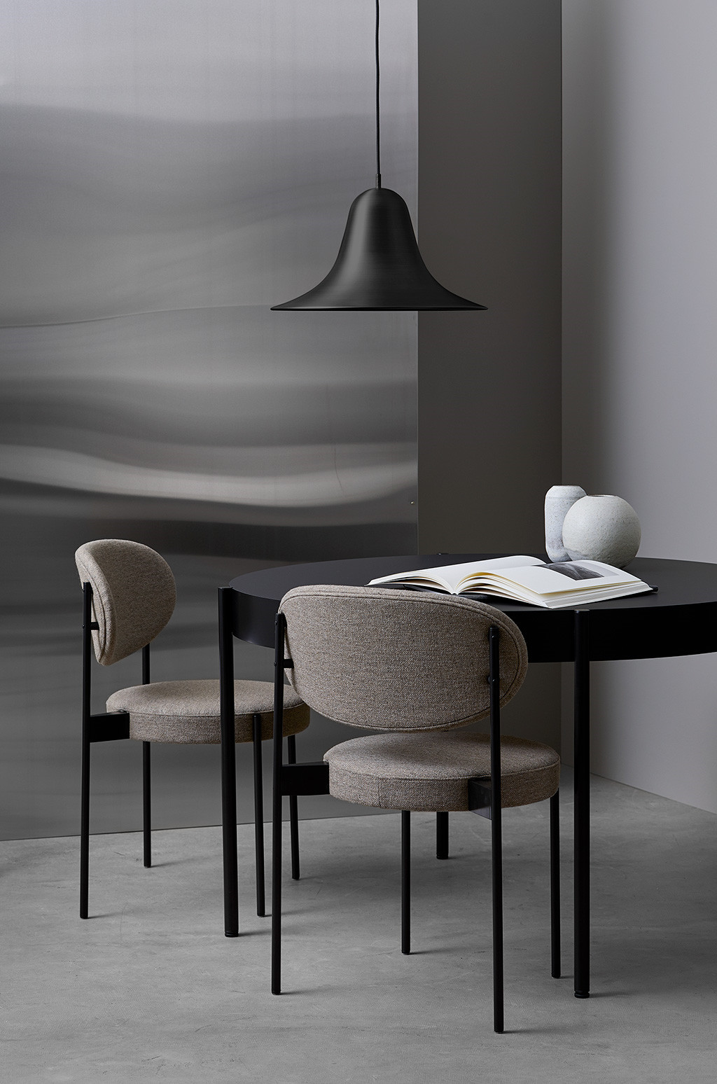 Verpan Pantop Matte Black over dining table