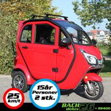 Kabinescooter Bach Delux 26 - Rød - inkl. Batteri RS400