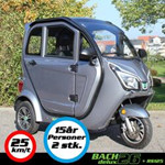 Kabinescooter Bach Delux 26 - Grå - inkl. Batteri RS125